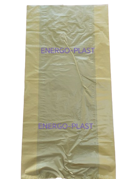 Пакети для сміття поліетиленові "ENERGO-PLAST" 110л, (490х2+(80х4))*1000, 80мкм, LDPE первинний, жовтого непрозорого кольору